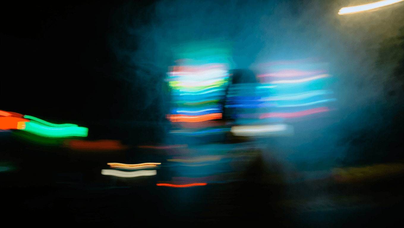 Blurred image of people on roller skates